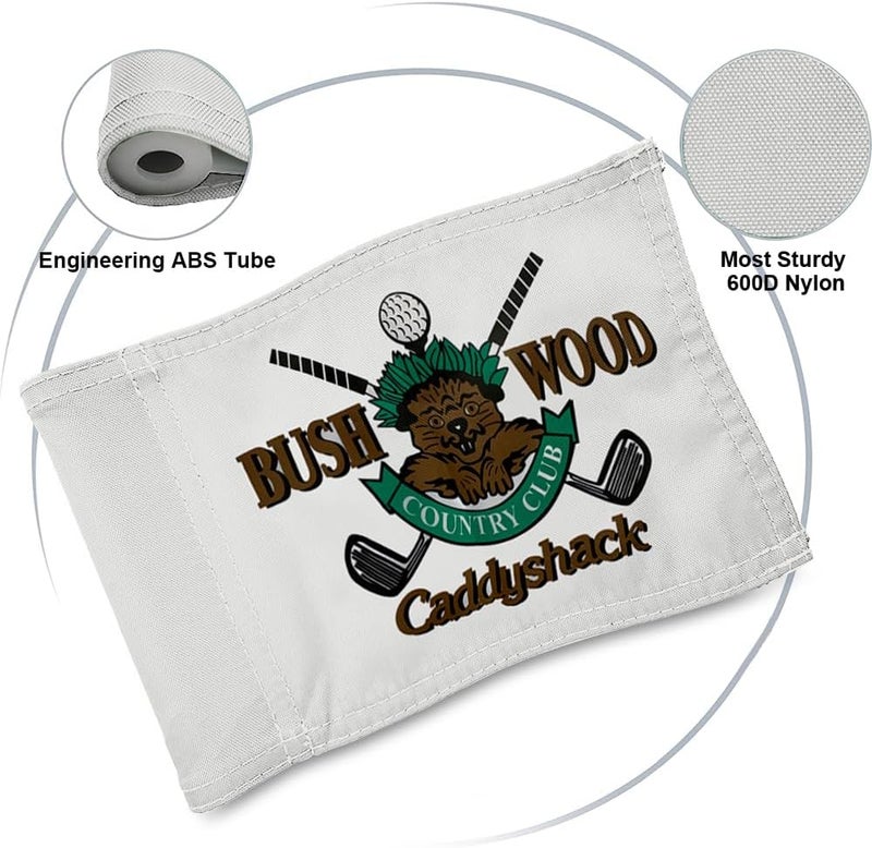 2BUT Standard Bushwood Country Club Golf Pin Flag - Practic Putting Green Flag For Backyard Garden - Double-Sewn 600D Nylon Miniature Pin Flag - Regulation Tube Flag (BWD 8"X6") - Image 3
